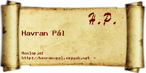 Havran Pál névjegykártya